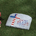Personalized Patriotic Cross Garden Stone