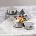 Stainless Steel Storage Bowls with Lids, Set of 5