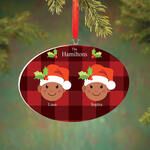Personalized Medium Skintone Santa Hat Family Ornament