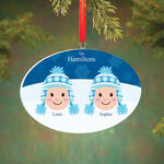 Personalized Light Skintone Winter Hat Family Ornament