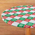 Snowflake Plaid Elasticized Table Cover by Chef's Pride™