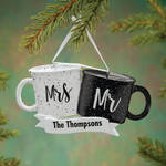 Personalized Mr. and Mrs. Coffee Mugs Ornament