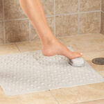 Nonslip Square Shower Mat with Pumice Stone