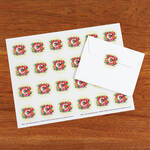 Personalized Floral Initial Envelope Seals, Set of 48