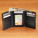 Geniune Leather RFID Trifold Wallet