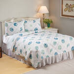 Reversible Blue Seashells Lightweight Quilt Set by OakRidge™