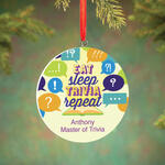 Personalized Eat Sleep Trivia Ornament