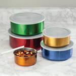 Colorful Stainless Steel Storage Bowls with Lids, Set of 5