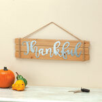Thankful Tin and Wood Wall Sign