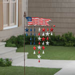 American Flag Chime Decorative Metal Yard Stake