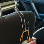 Metal Car Headrest Hooks, Set of 2