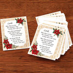 Poinsettia Collage Prayer Cards, Set of 40