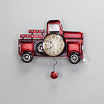 Red Truck Metal Pendulum Wall Clock