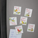 Winter Birds Christmas Cards with Magnets, Set of 6