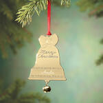 Personalized Goldtone Merry Christmas Bell Ornament