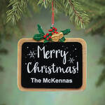 Personalized Merry Christmas Chalkboard Ornament