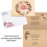Personalized Embroidered Christmas Wreath Card