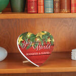 Personalized Christmas Themed Heart Table Sitter