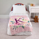 Personalized Watercolor Floral Initial Children's Blanket