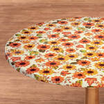 Sunflower Harvest Elasticized Vinyl Table Cover by Chef's Pride™