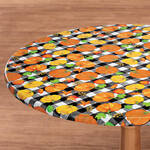 Pumpkin Plaid Elasticized Vinyl Table Cover by Chef's Pride™