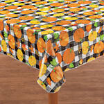 Pumpkin Plaid Vinyl Table Cover by Chef's Pride™