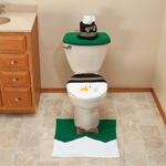 3-Pc. Green Snowman Toilet Cover and Rug Set