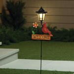 Solar Cardinal Welcome Decorative Lawn Stake by Fox River Creations™