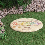 Personalized Oval Rainbow Bridge Pet Memorial Garden Stone