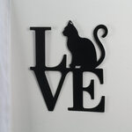 LOVE Cat Silhouette Wall Plaque