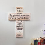 Personalized Bless Us Oh Lord Wooden Cross