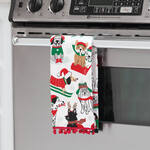 Playful Pups Holiday Towel with Poms