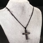 Personalized Stainless Steel Black Cross Necklace