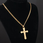 Personalized Stainless Steel/CZ Cross Necklace