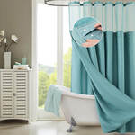Textured Shower Curtain with Detachable Liner