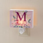 Personalized Watercolor Floral Children's Night Light
