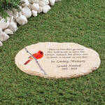 Personalized Oval-Shaped Cardinal Memorial Garden Stone