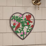 Metal Cardinals and Flowers Heart Décor by Fox River™ Creations