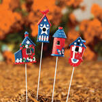 Patriotic Birdhouse Stakes, Set of 4 by Fox River™ Creations