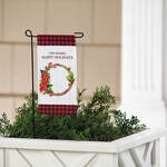 Personalized Winter Wreath Mini Garden Flag