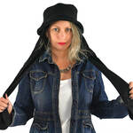 1-Pc. Hat and Scarf, Black