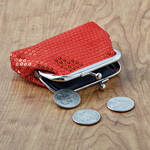 Red Sequin Coin Purse