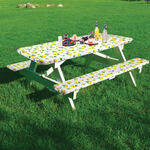 Deluxe Lemon Picnic Table Cover With Cushions