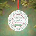 Personalized Merry Christmas Wreath Ornament