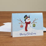 Personalized Snowman Family Cards, Set of 20