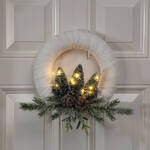 Vintage Lighted Chenille Wreath By Holiday Peak™