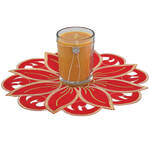Embroidered Poinsettia Doilie