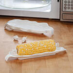 Microwave Corn & Hot Dog Tray with Forks