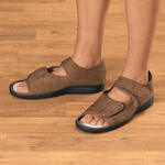 Brown Adjustable Memory Foam Slippers by Silver Steps™