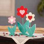 Wooden Heart Flowers, Set of 3 by Holiday Peak™